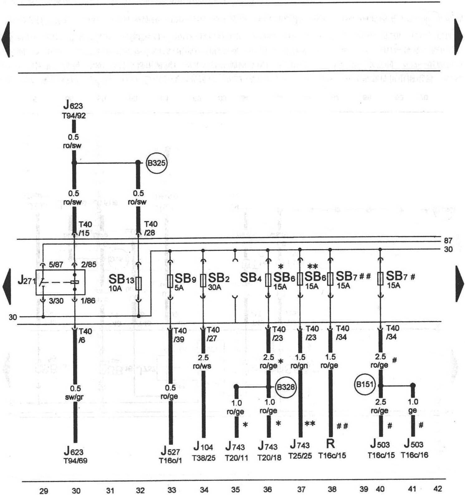 图5-3-79 Motronic供电继电器、保险丝架B上的保险丝